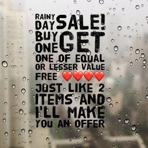 Rainy day sale!